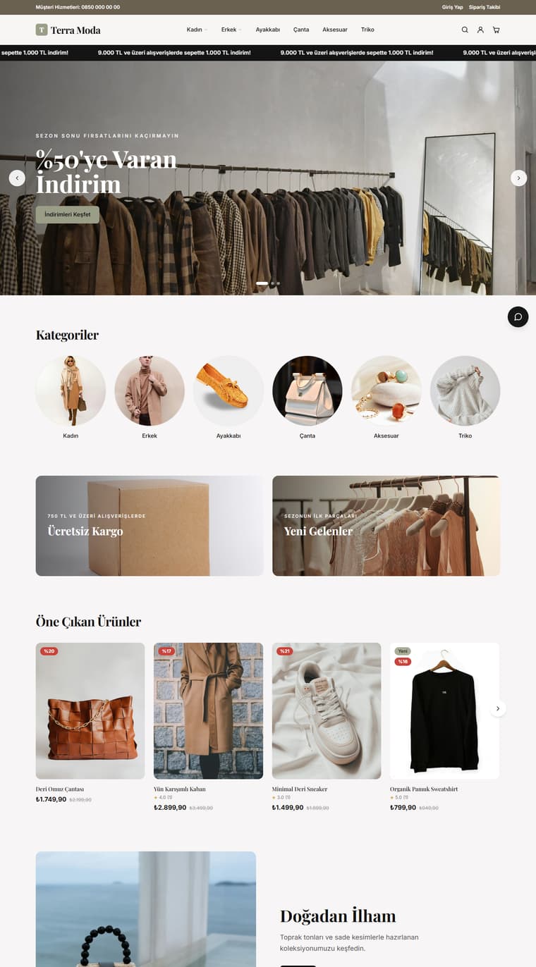 Moda / Editoryal teması önizlemesi