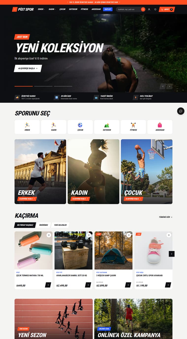 Spor / Outdoor teması önizlemesi